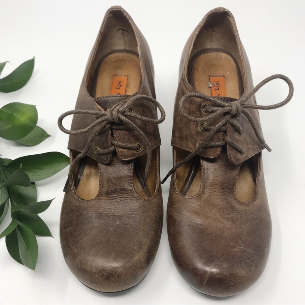 Miz Mooz • Emory T-Strap Laced Pumps • Size 7.5